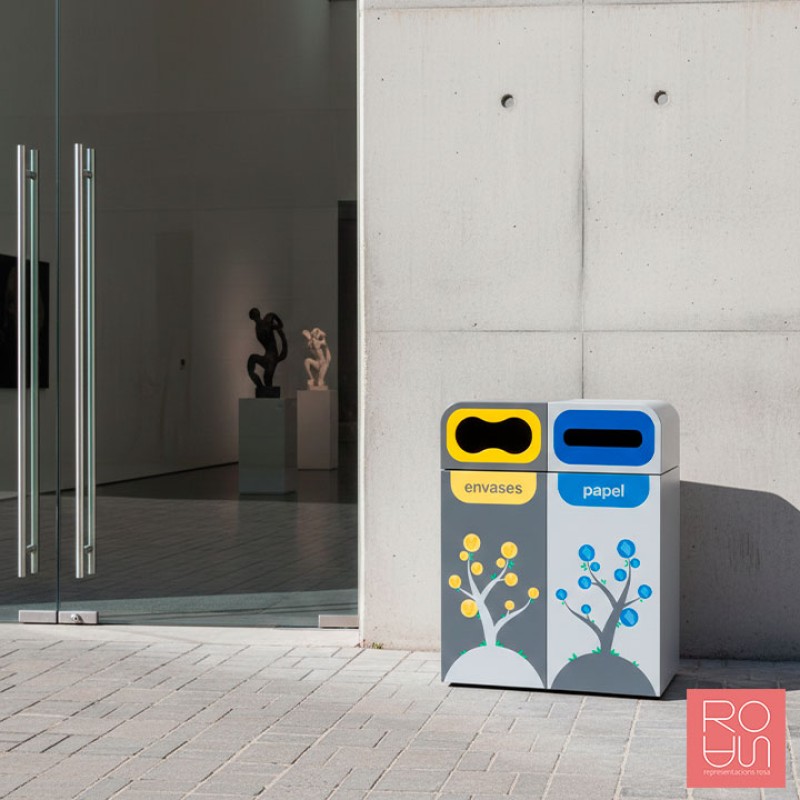 Paperera de reciclatge exterior Brussel·les 120 L - Edició especial